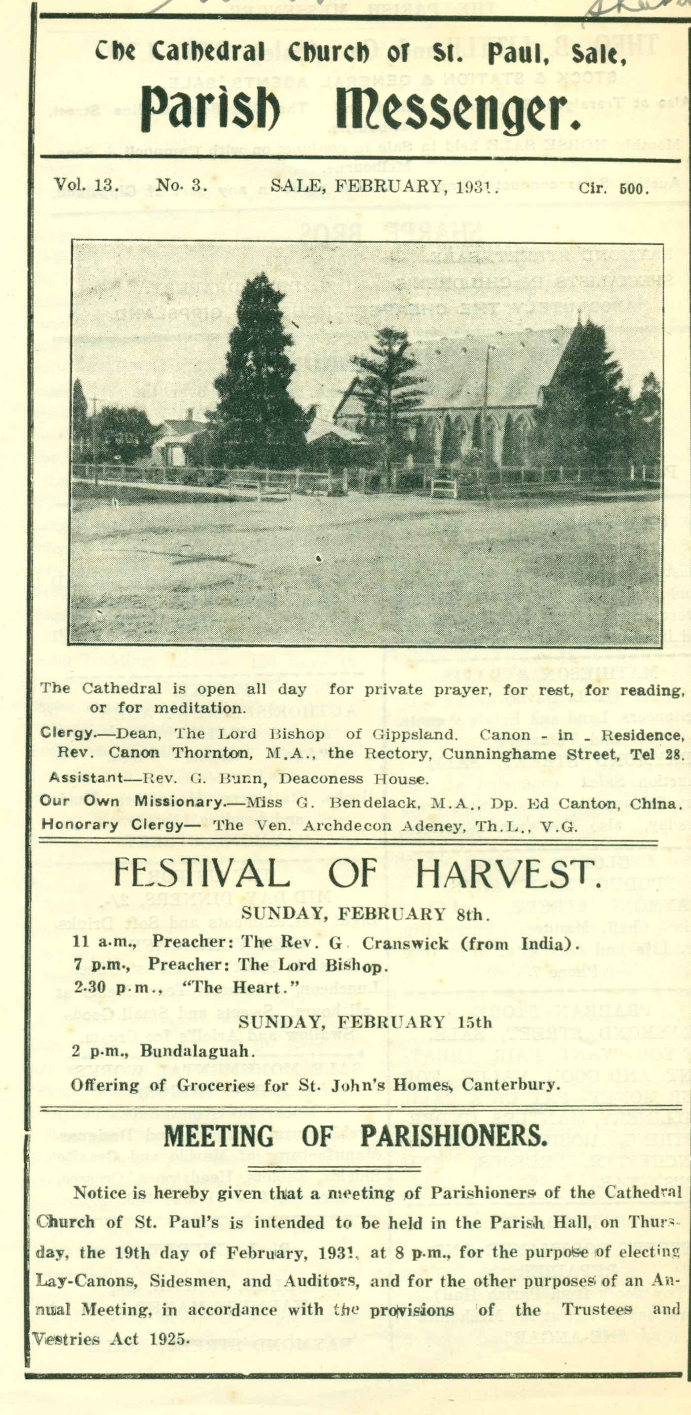 front pg 1931 messenger